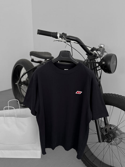 Black C Embroidered Oversize T-Shirt