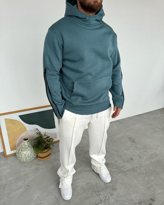 Laser Cut Zipper Sweatshirt