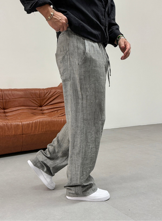 REGULAR FIT PLEATED TENS TROUSERS • ANTHRACITE