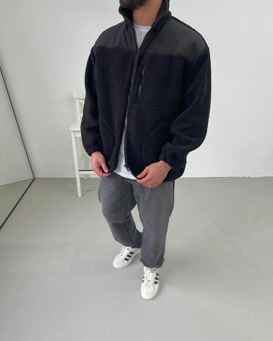 Oversize Black Plush Jacket