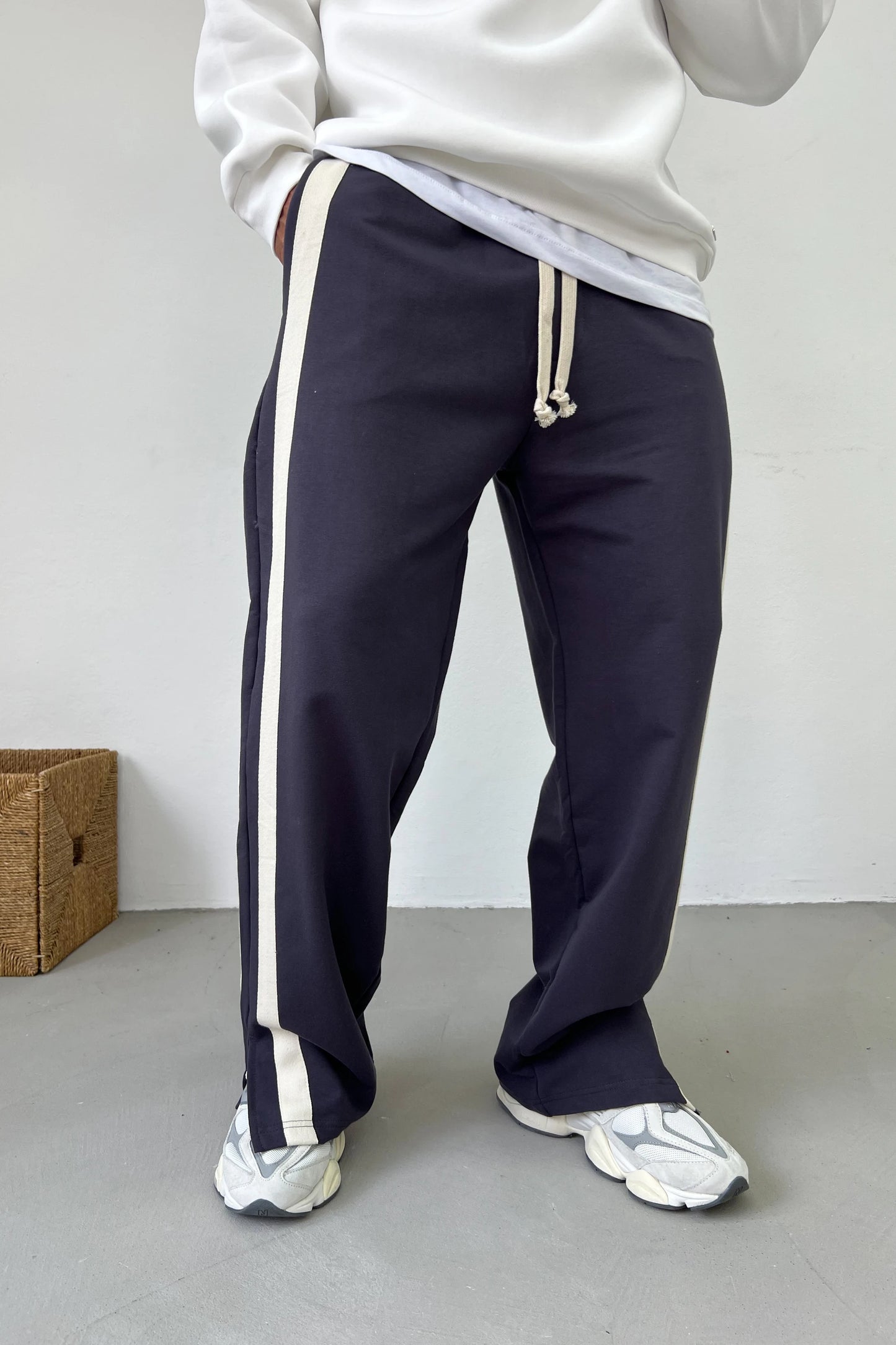 Smoked Baggy Striped Pants