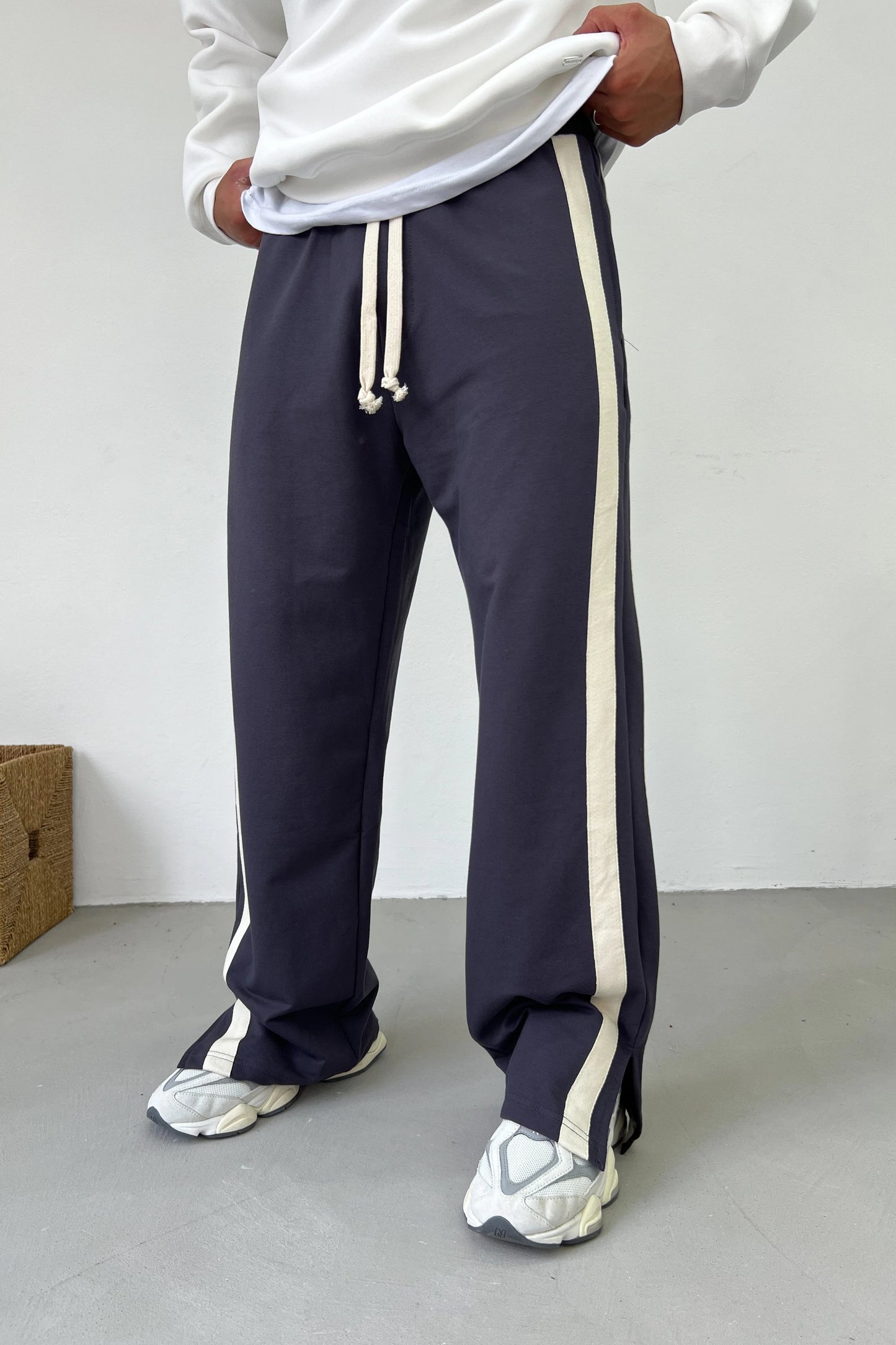 Smoked Baggy Striped Pants