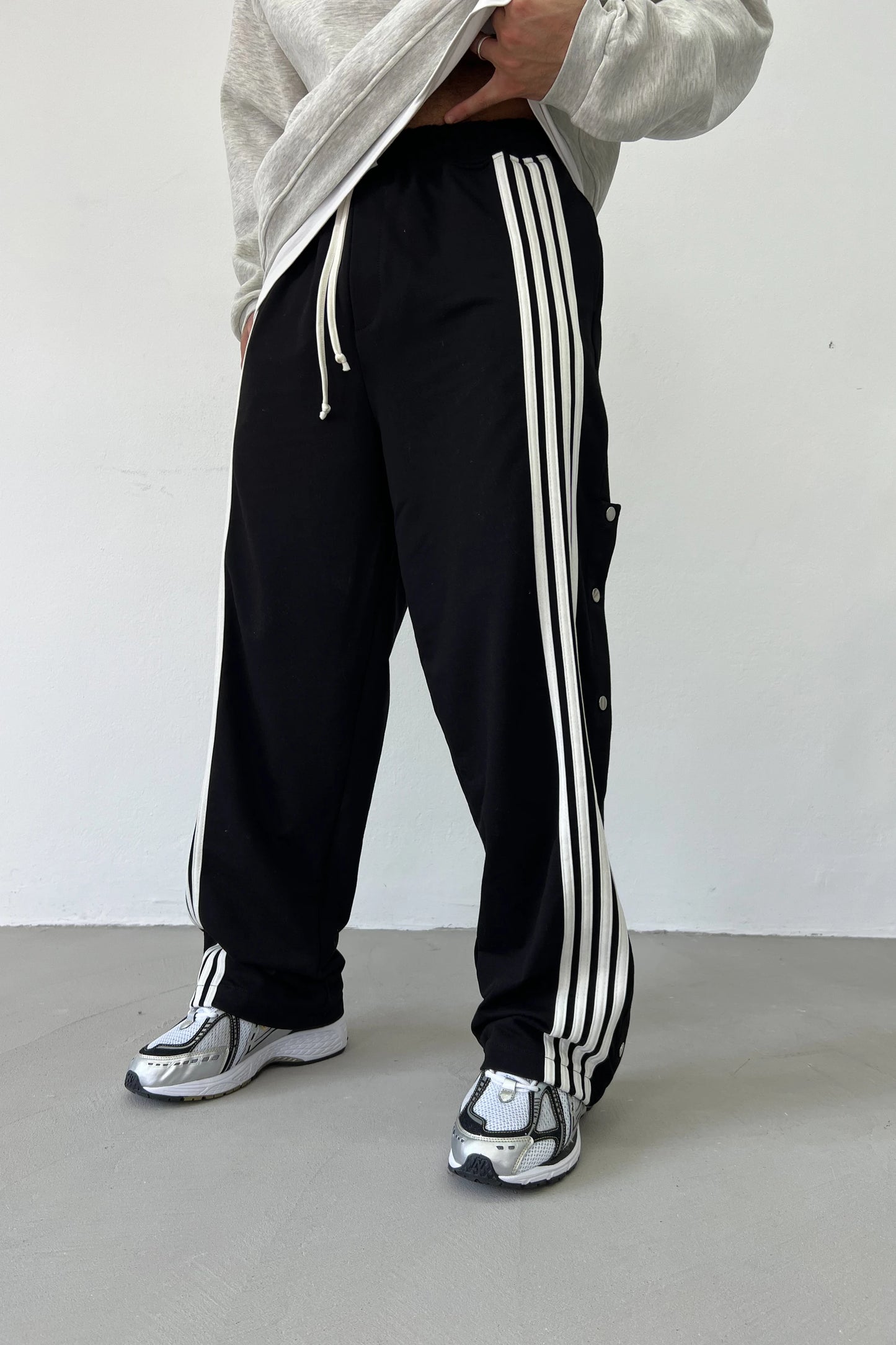 Black Baggy Striped Pants