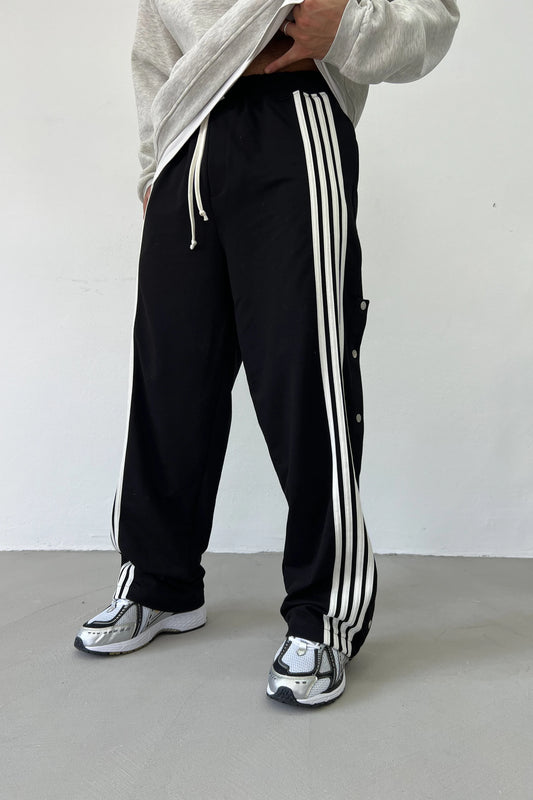 Black Baggy Striped Pants