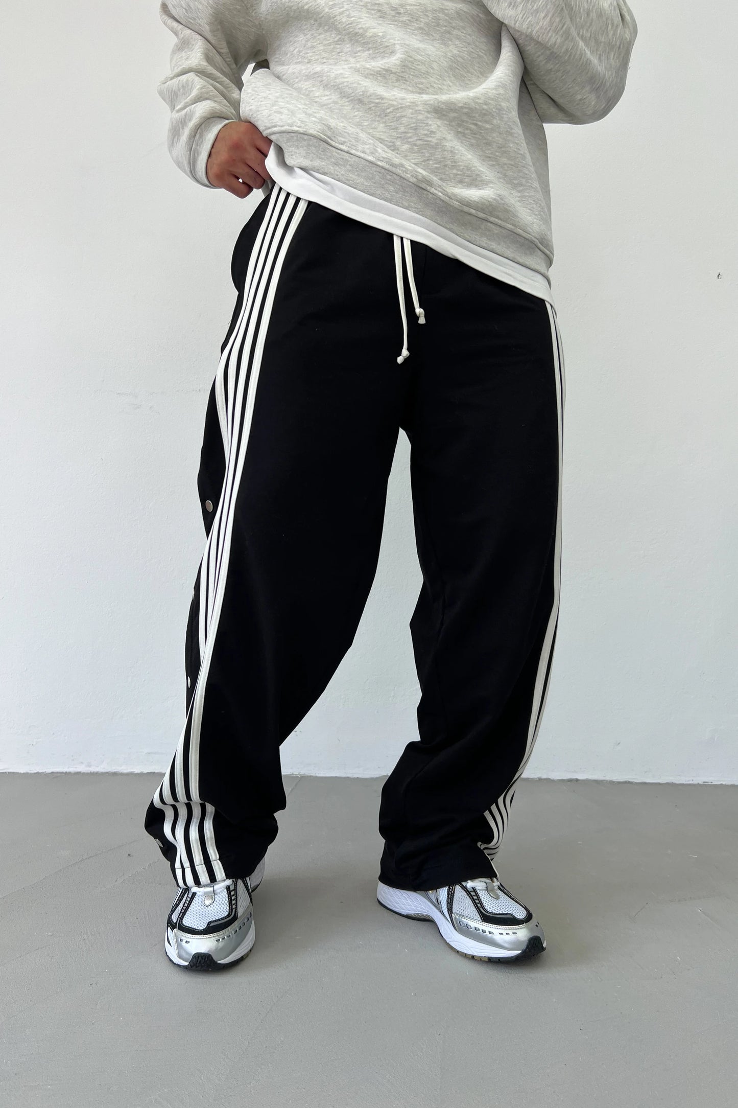 Black Baggy Striped Pants