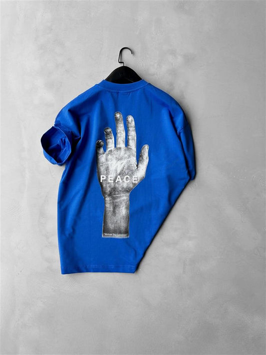 Peace in Blue Premium Oversized T-Shirt