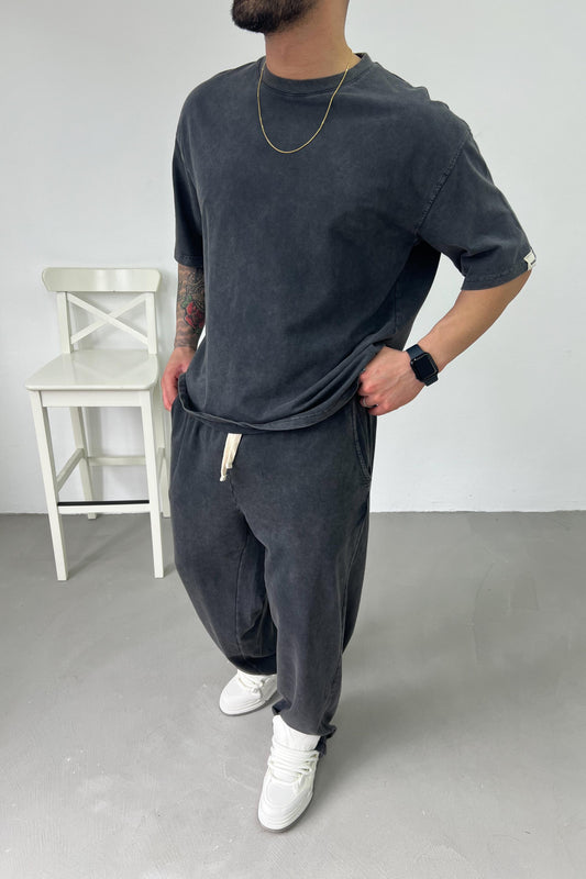 Washed Oversize Basic Set | Grey