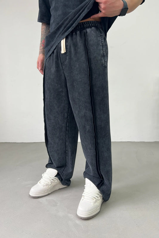 Lightweight Detailed Washable Baggy Tracksuit | GREY
