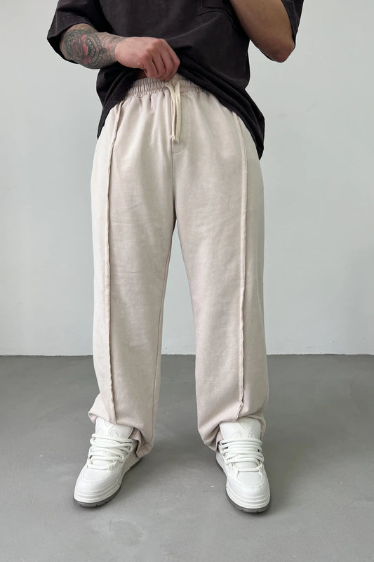 Lightweight Detailed Washable Baggy Tracksuit | BEIGE