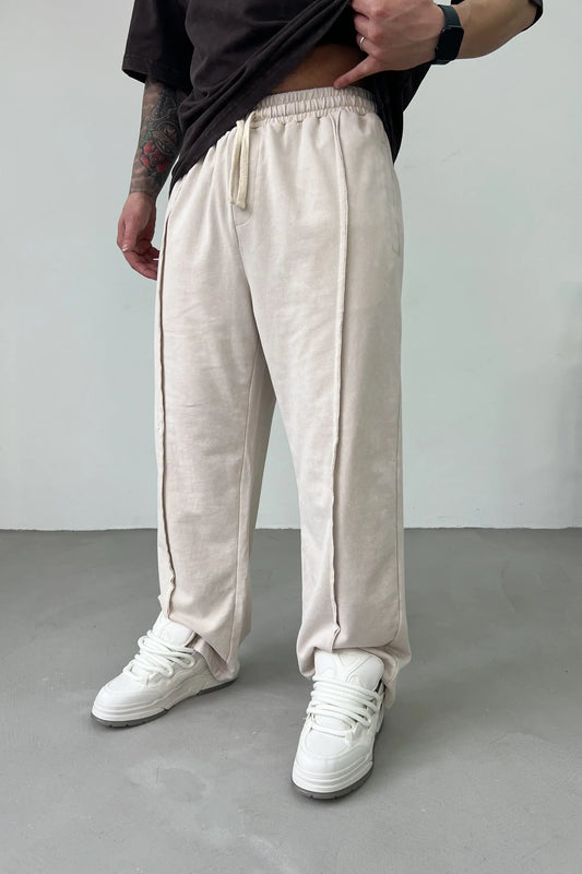 Lightweight Detailed Washable Baggy Tracksuit | BEIGE