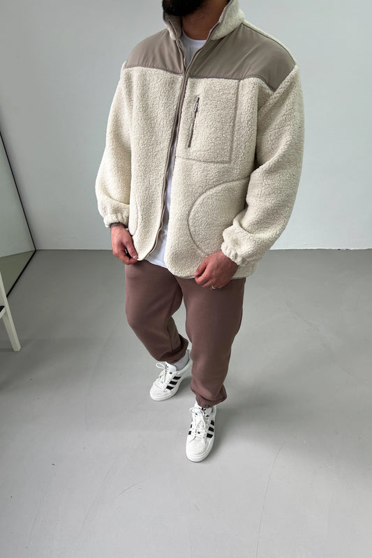 Oversize Beige Plush Jacket