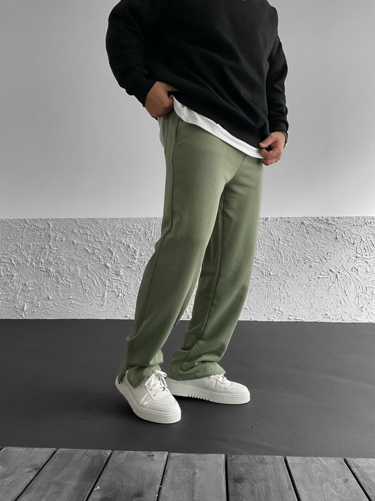 Khaki Slit Basic Tracksuit